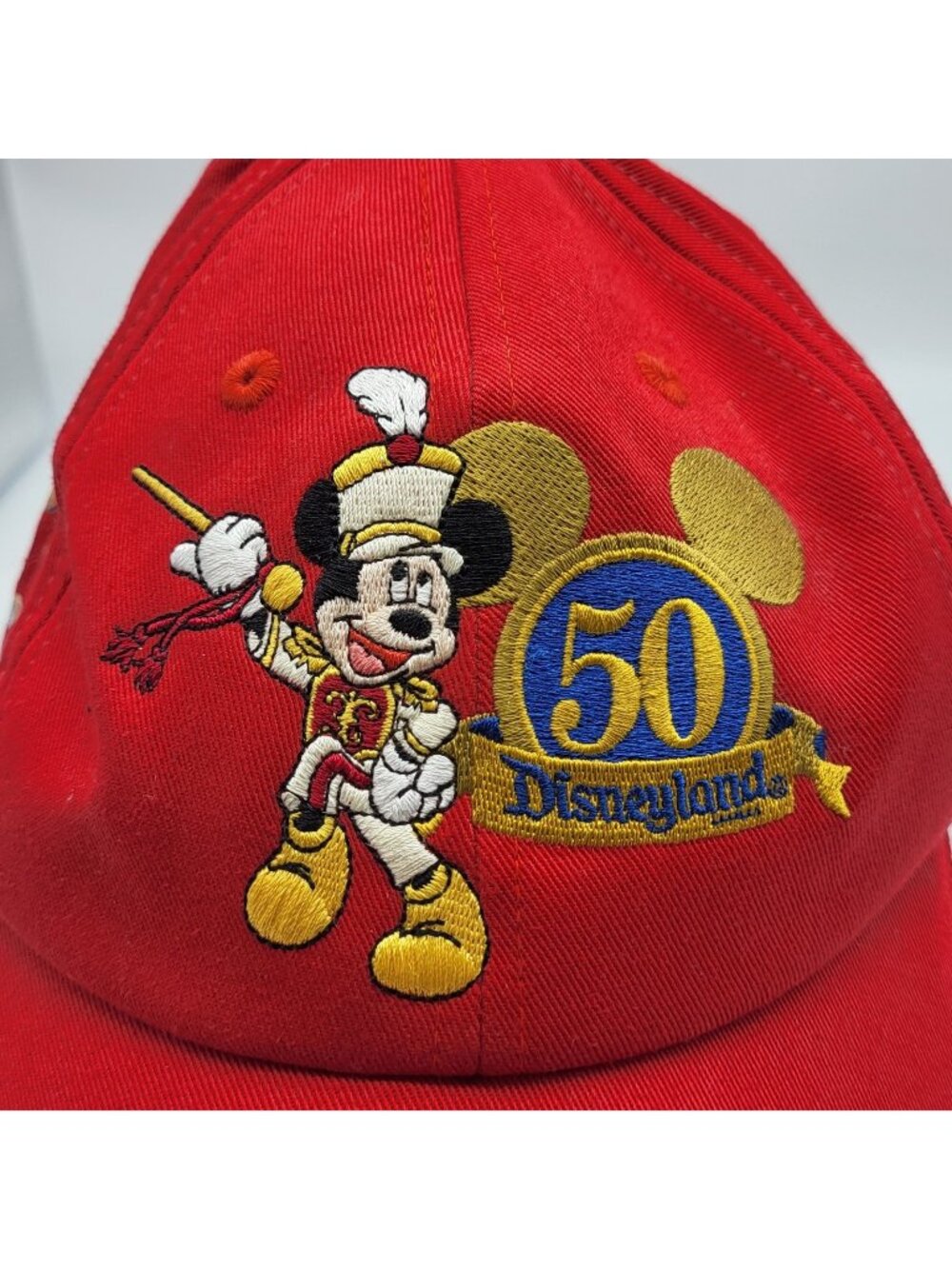 VTG Disneyland Resort 50TH anniversary red Baseball Cap Mickey Mouse Size Youth